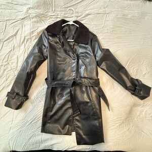 Women's Black Double-Breasted Coat